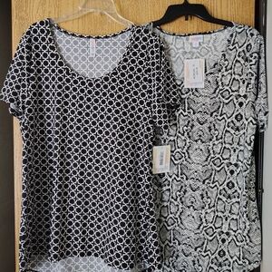 NWT Lularoe Stylish Women's Black and White Patterned Tops